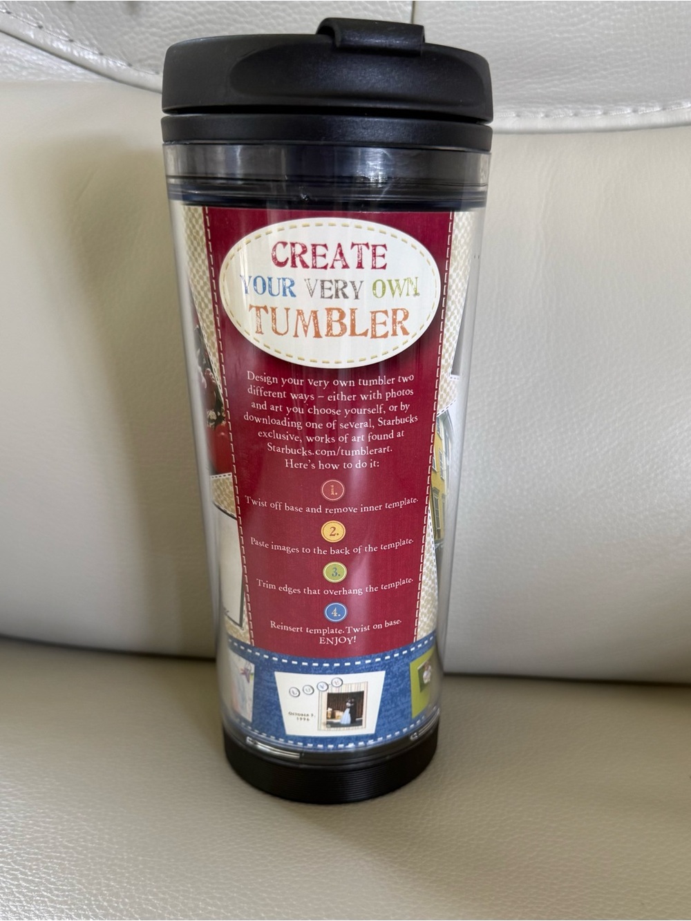 NWT STARBUCKS Create Your Very Own Tumbler - Black Lid & Base